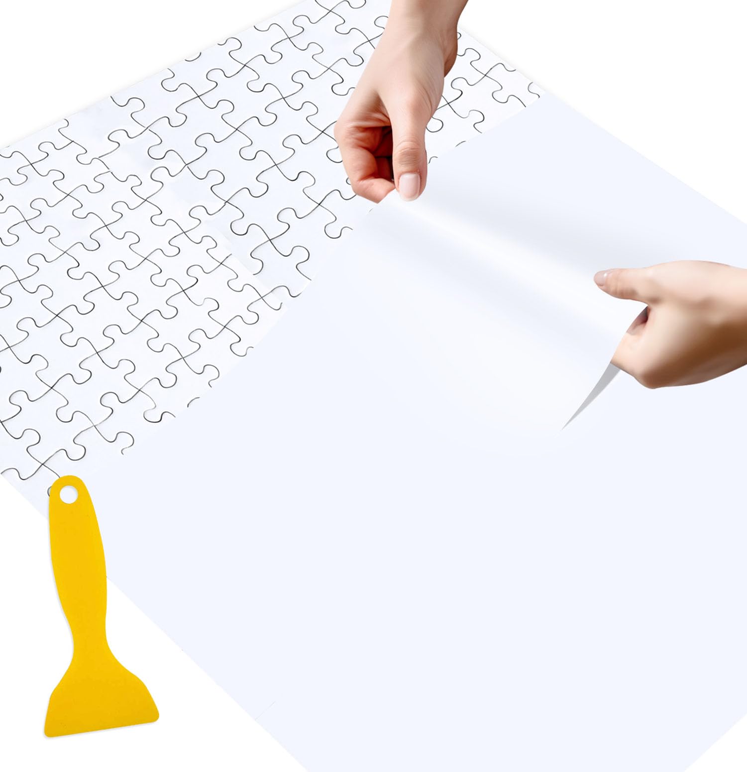 SietDESEO puzzle saver sheet back view secures pieces for easy preservation and framing.