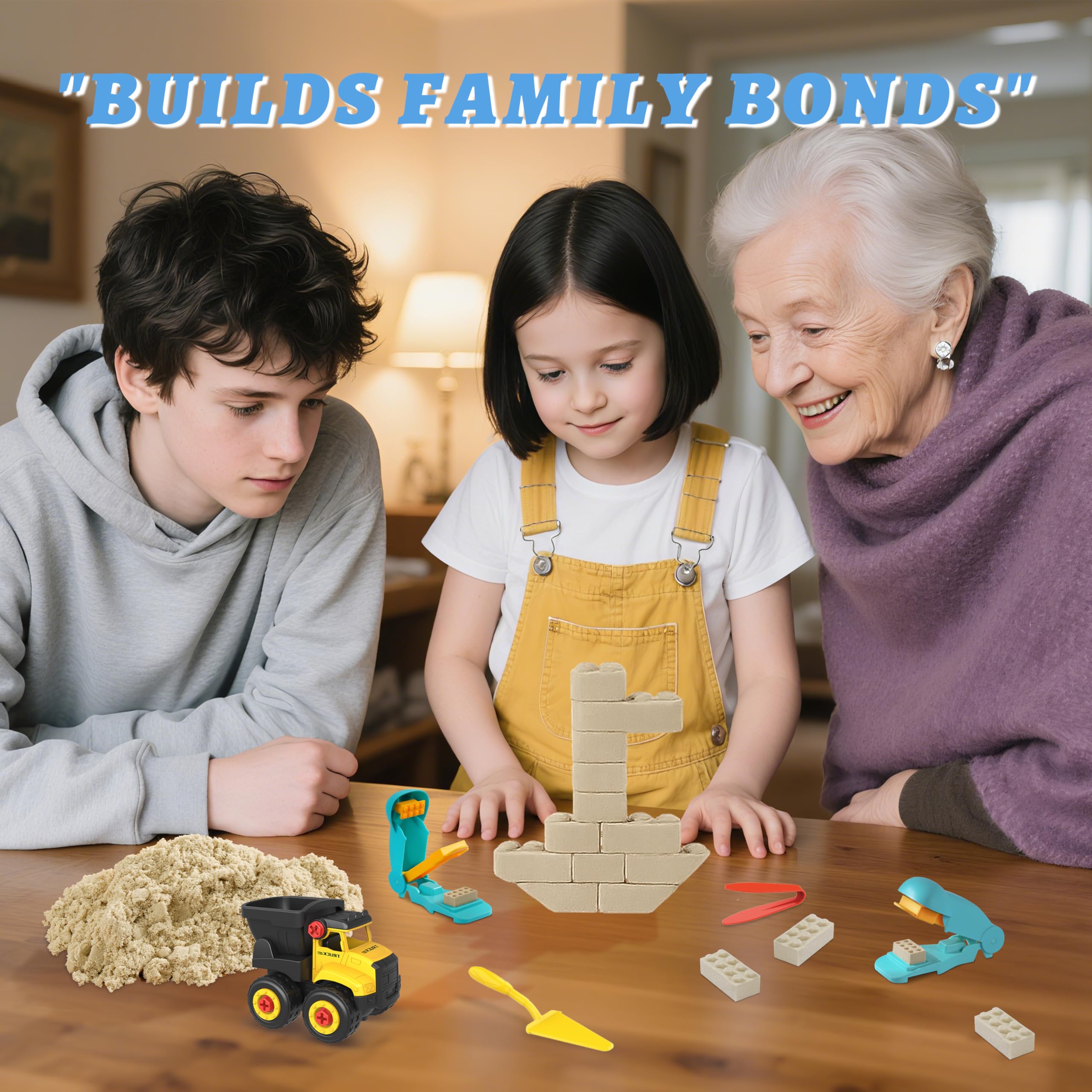 SIGHTEEDA 1.7 lb moldable sand offers reusable material for repeated castle making.