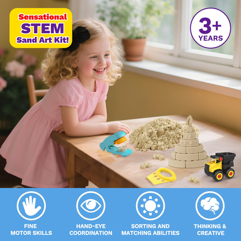 SIGHTEEDA sand close up shows moldable texture for sensory play.