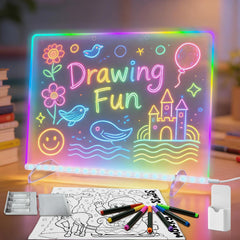 Signsxcel LED drawing board with battery box, front view for portable art sessions