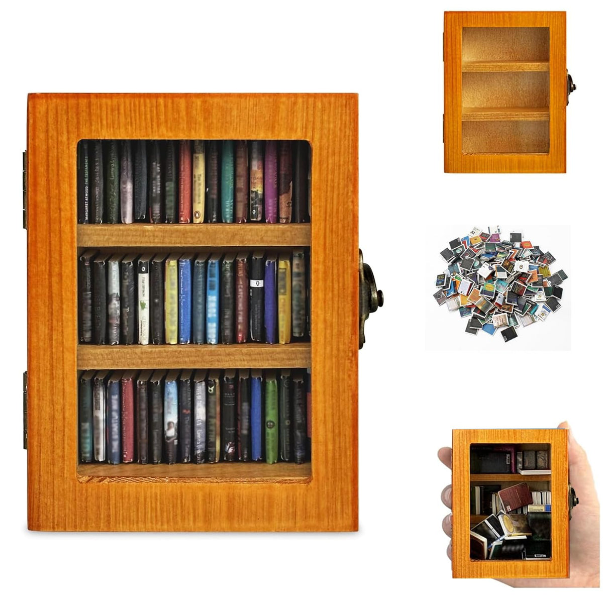 SIHPTO stress relief mini bookshelf ornament front view for calming desk decor