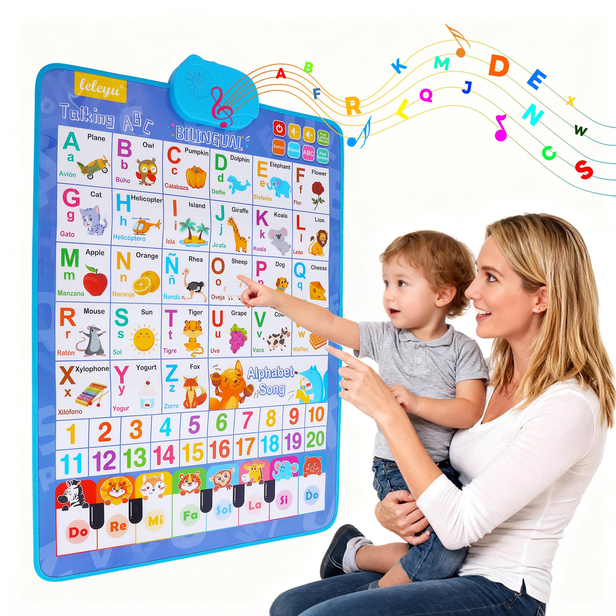 SIICCAR Spanish Alphabet Wall Chart front view for bilingual learning at home.
