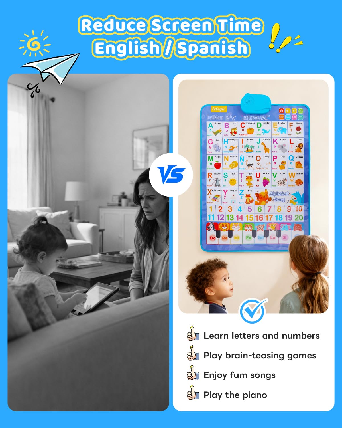 SIICCAR compact wall chart fits neatly in a small play space.