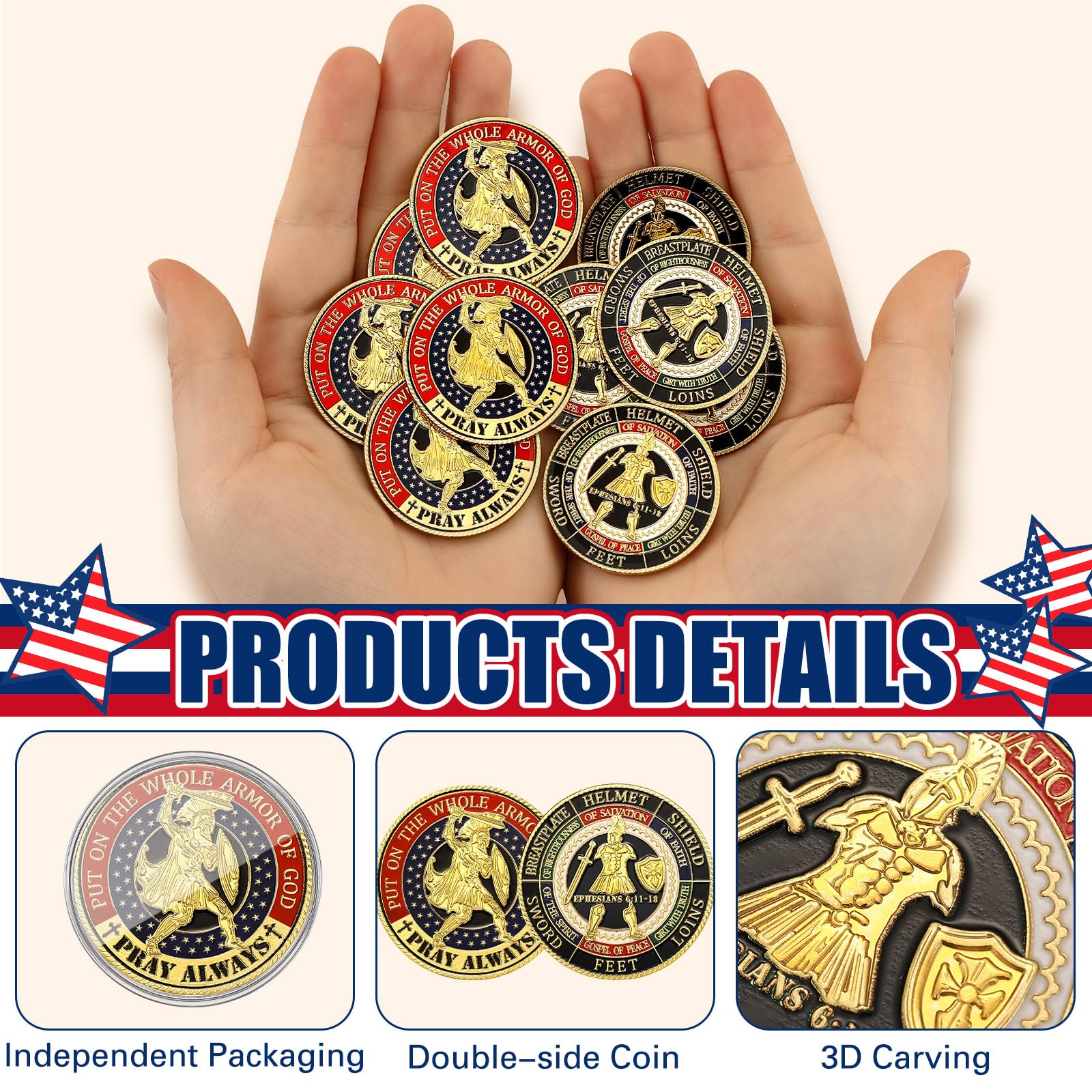 Siifert gold-plated durable coins for daily handling and display.