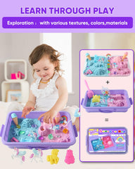 Sikmcle gemstones and rainbow pieces brighten scene-building playtime.