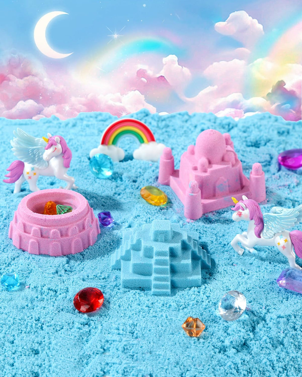 Sikmcle ice cream molds for endless pretend desserts with non-drying sand.
