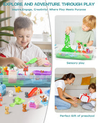 Sikmcle sand tools and buckets enhance fine motor skills.