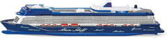 Siku 1730 toy cruise ship blue white model for imaginative play and display.