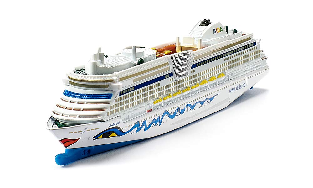 Durable AIDALuna cruise ship model with metal frame for longevity.
