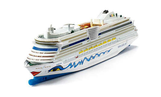 Durable AIDALuna cruise ship model with metal frame for longevity.