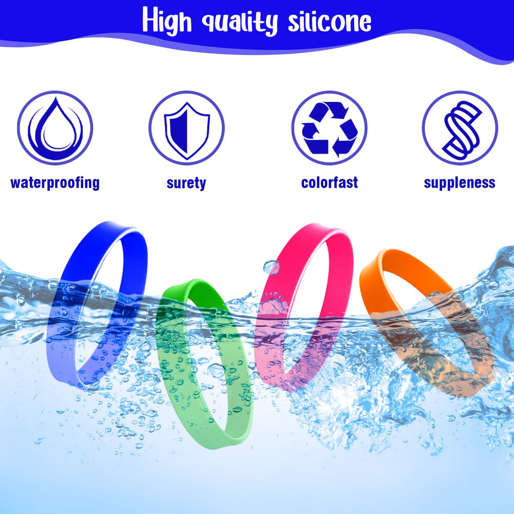 Soft elastic silicone wristbands easy to wear.