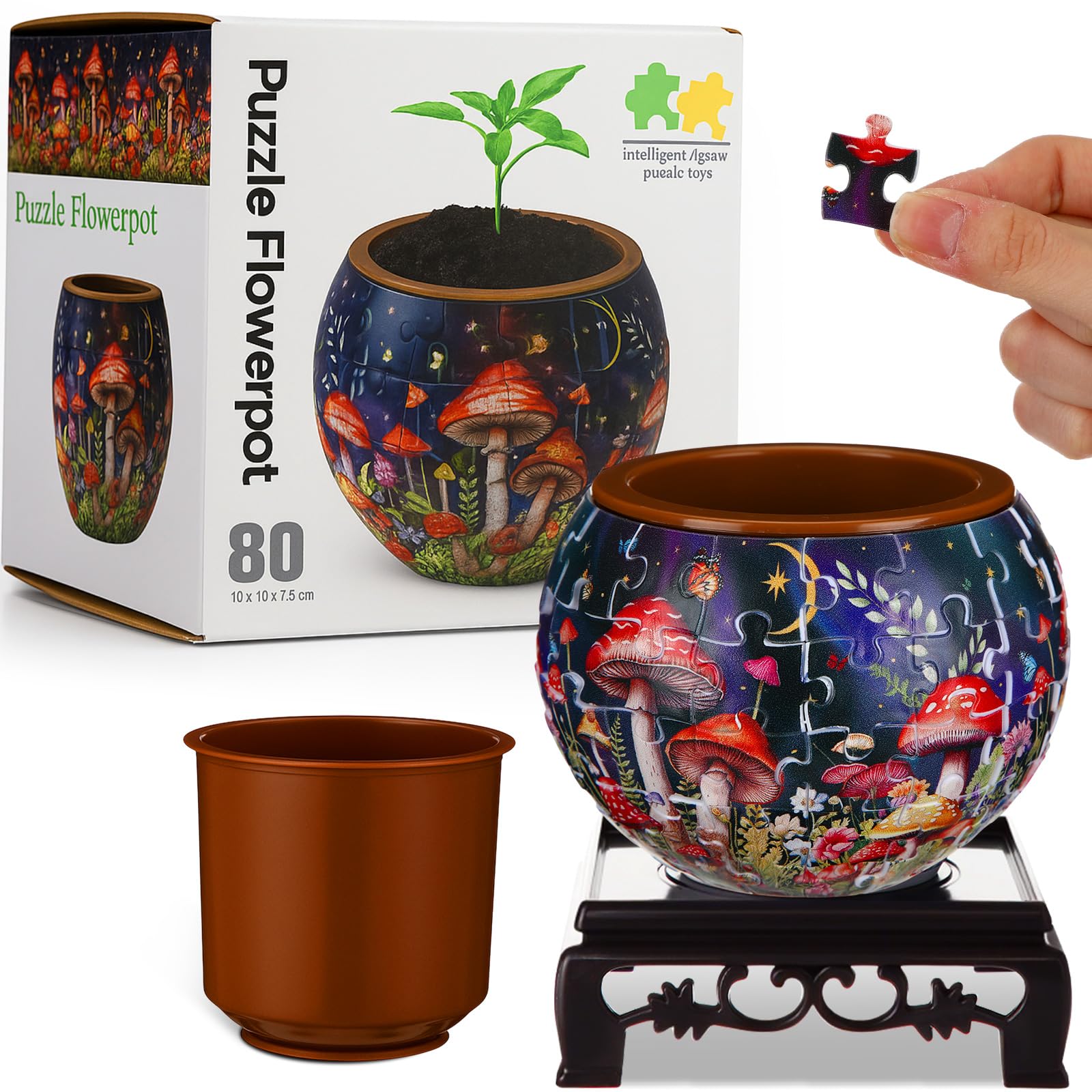 Silipull 3D Puzzle Vase assembly showing interlocking pieces for a creative display