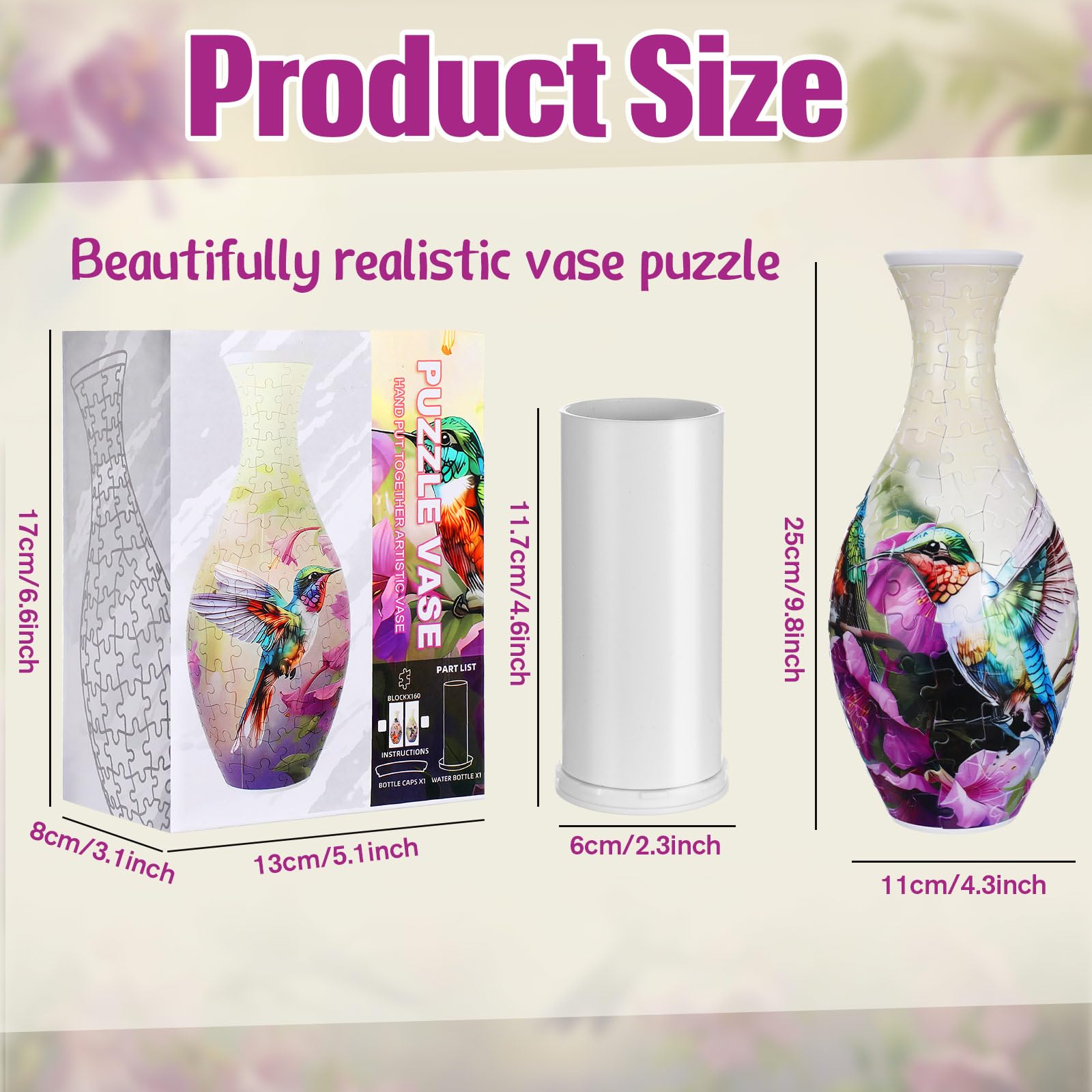 Silipull 3D puzzle vase assembly shows interlocking pieces for a glue-free build