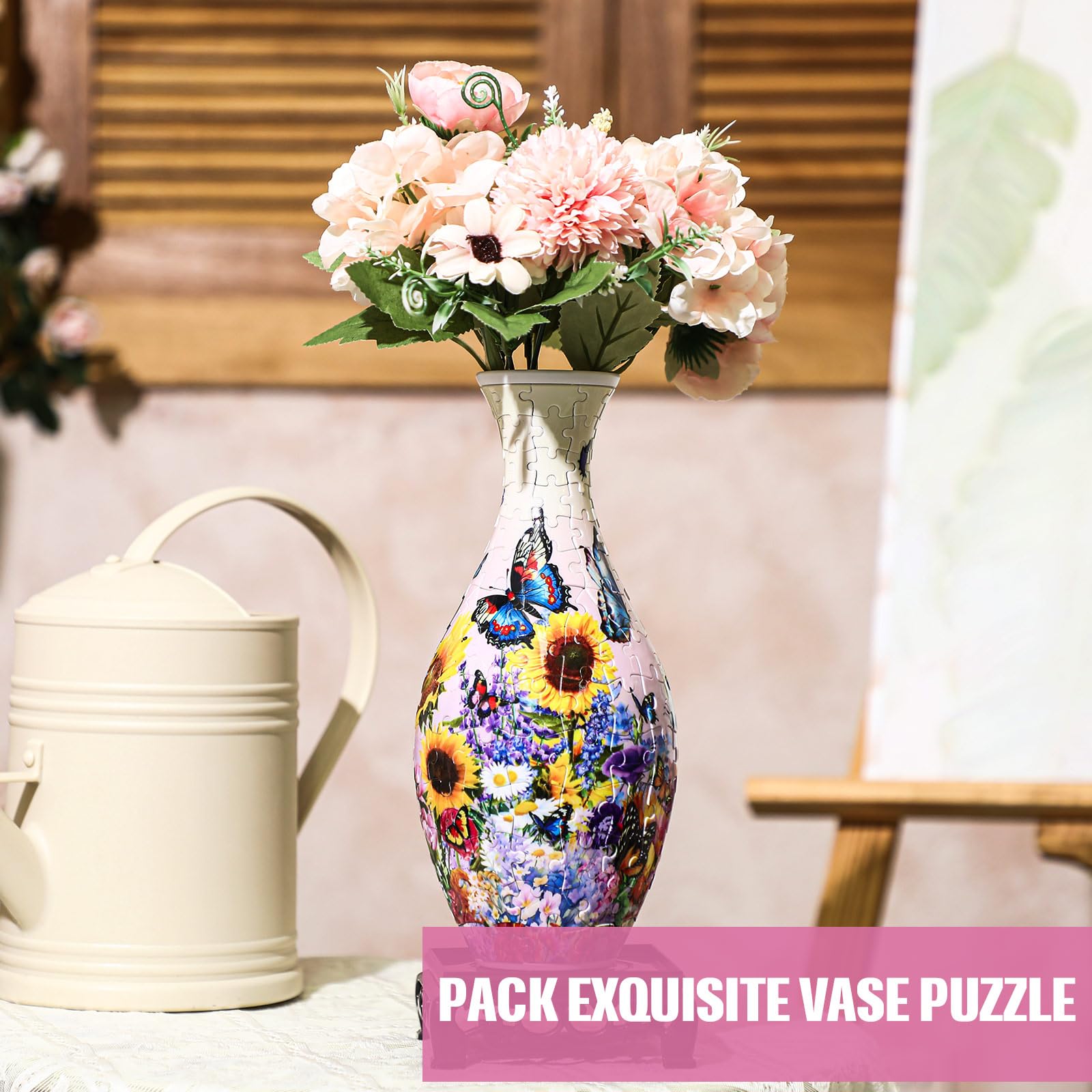 Silipull detachable stand and water column enable versatile vase display