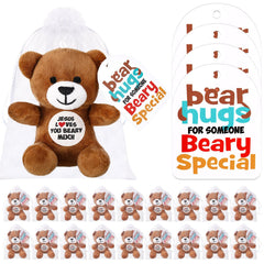 Silipull Jesus Loves You Beary Much bear, 4-inch plush, ideal for gifting.