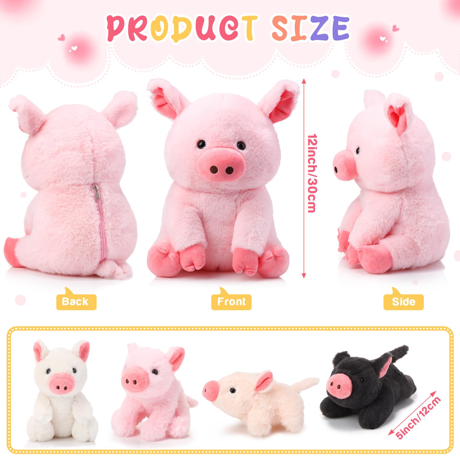 Silipull four mini pigs in different poses, ideal for imaginative play.