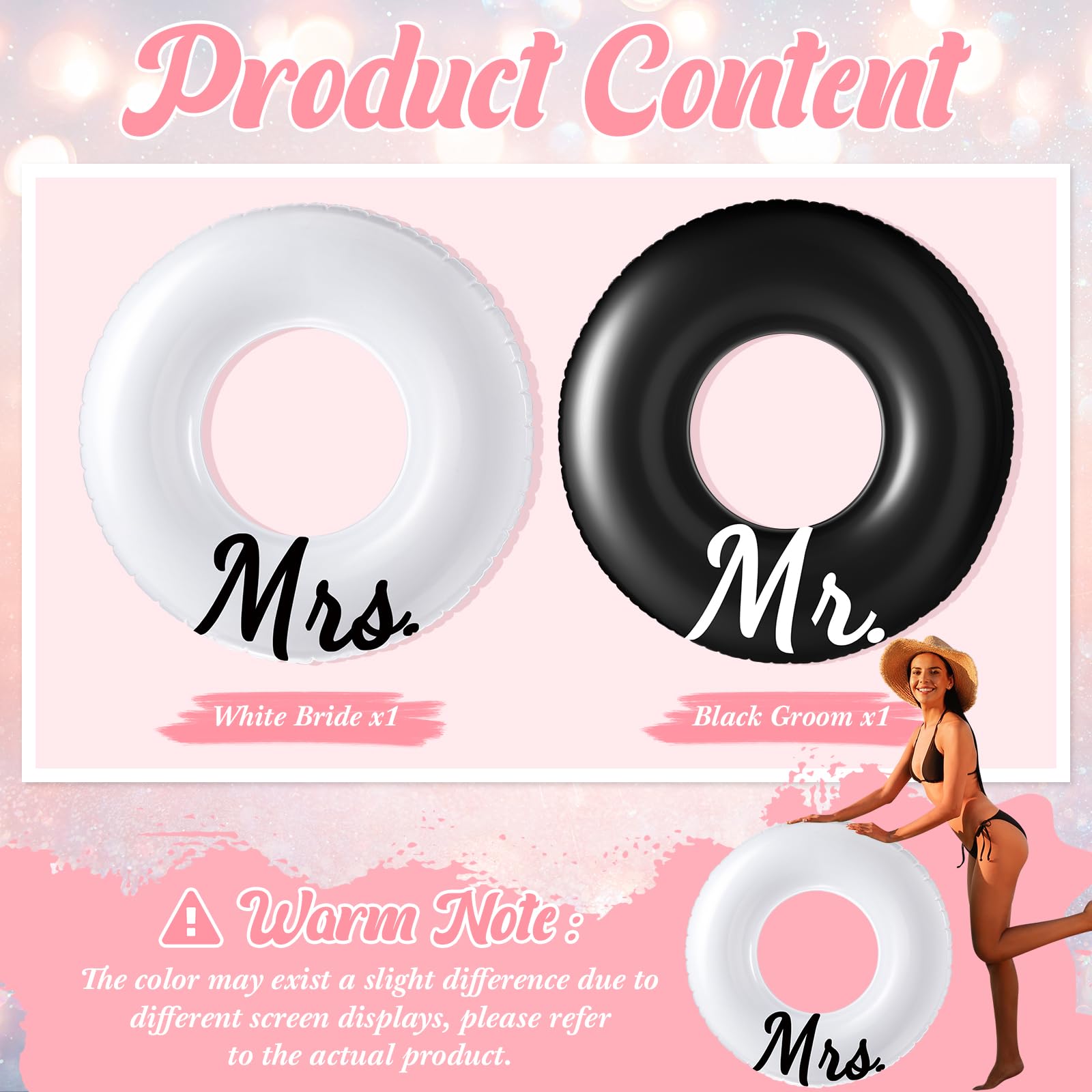 Silipull Mrs. 48-inch pool float perfect for bridal party selfies.