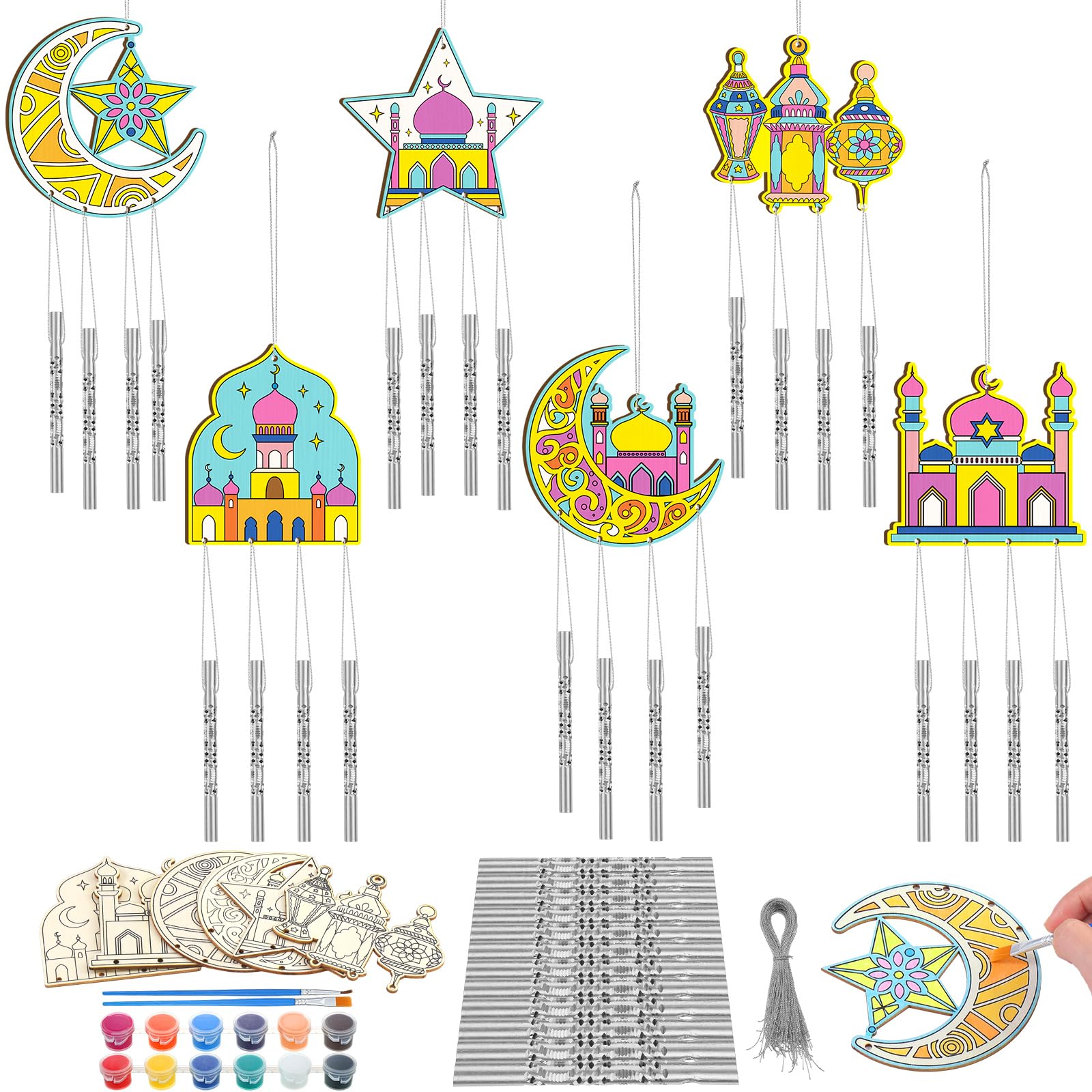 Silipull ramadan wind chimes kit for group crafting and festive home decor.
