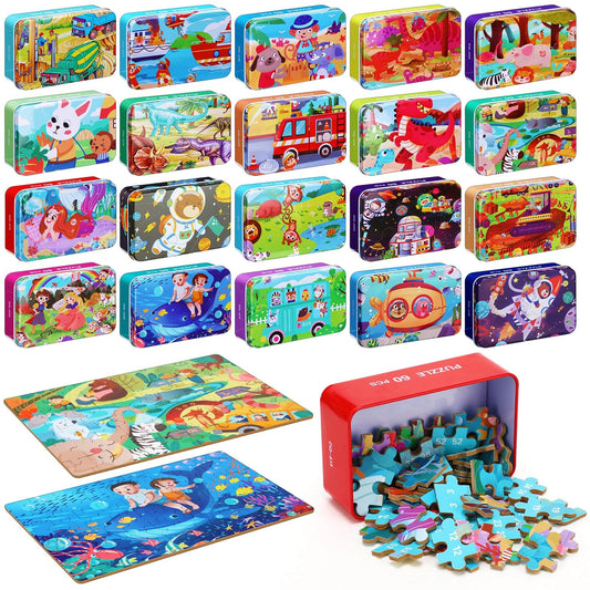 Silipull wooden puzzle dinosaur box with colorful pieces for imaginative play and problem solving