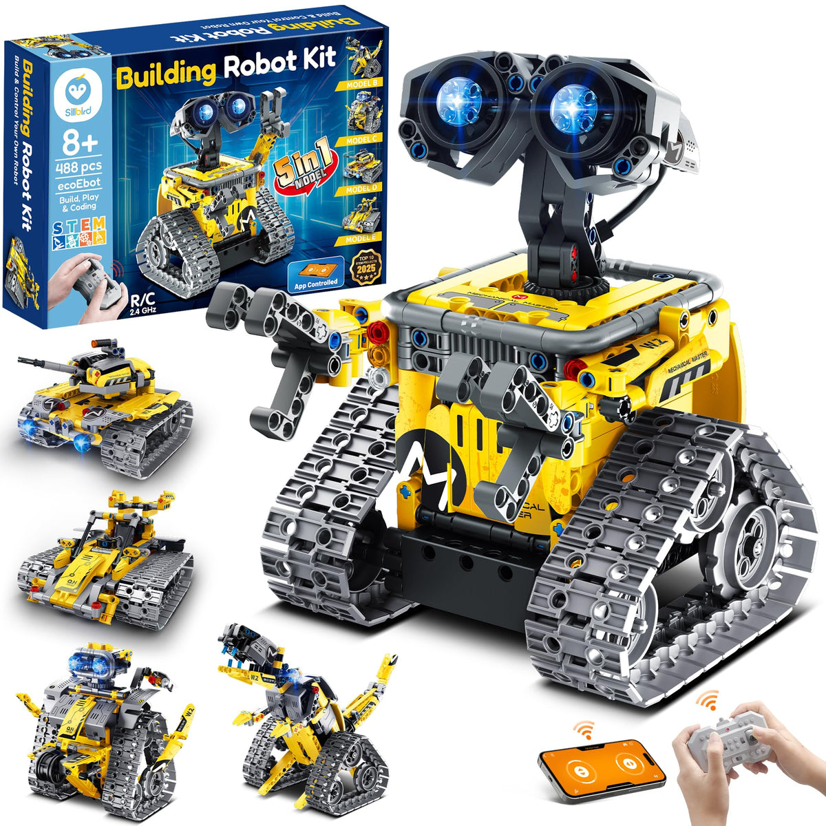Sillbird robot building kit laid out for hands-on learning and family project time.