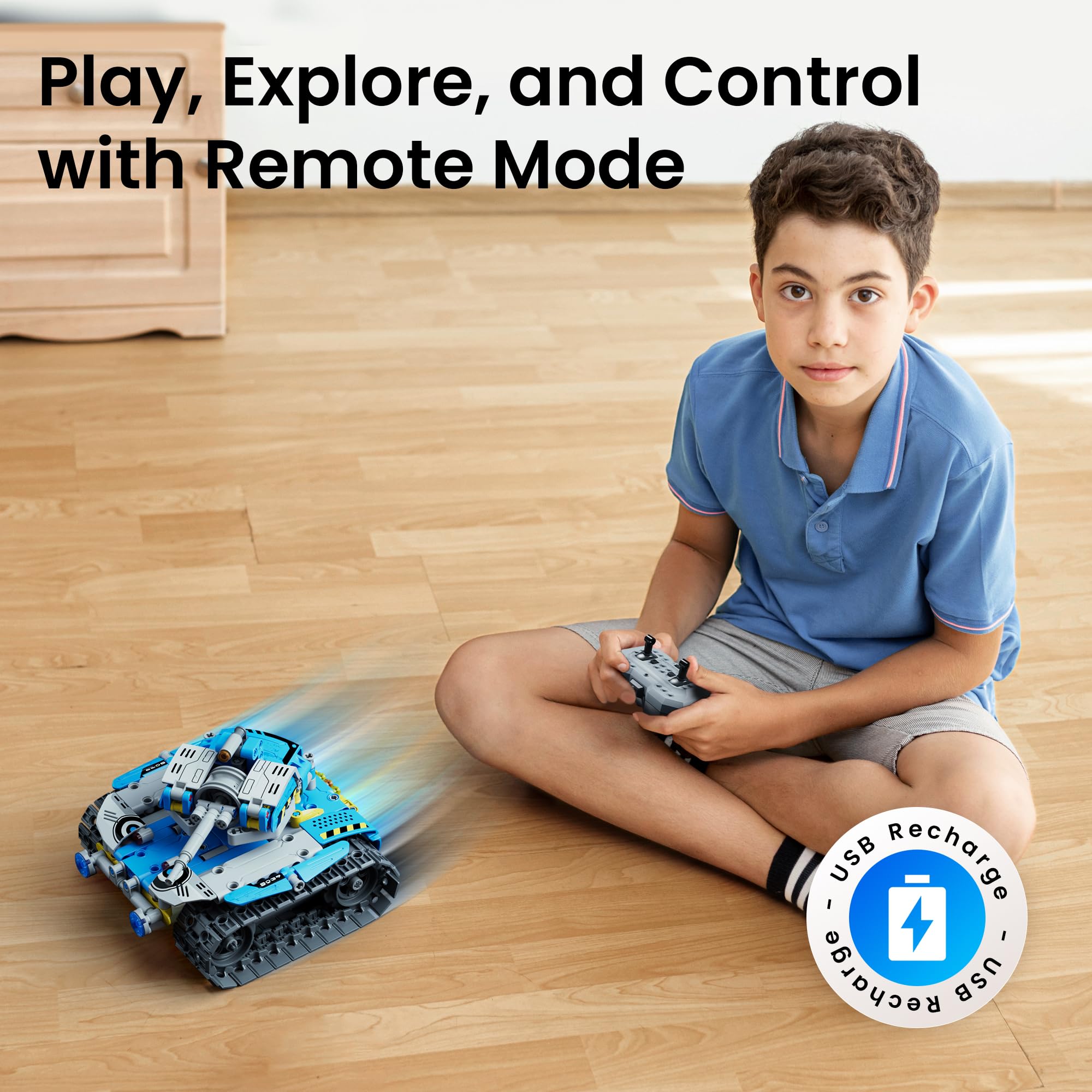Sillbird robot-building-kit bluetooth-app enables kid-friendly coding via wireless control.