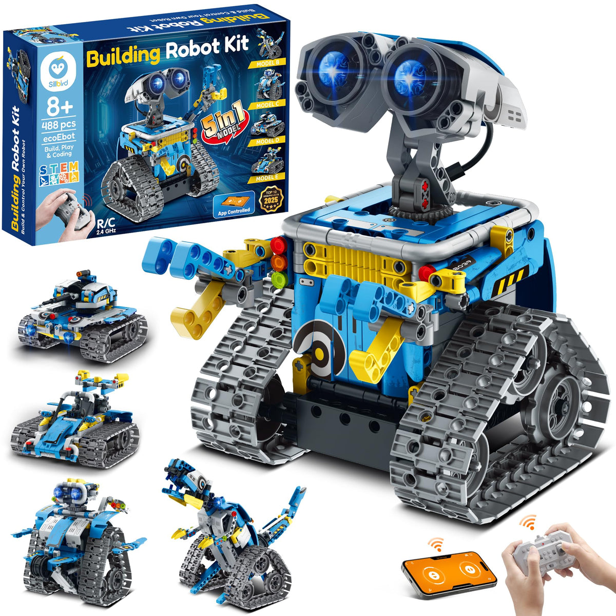 Sillbird robot-building-kit robot-model demonstrates versatile construction for creative play.