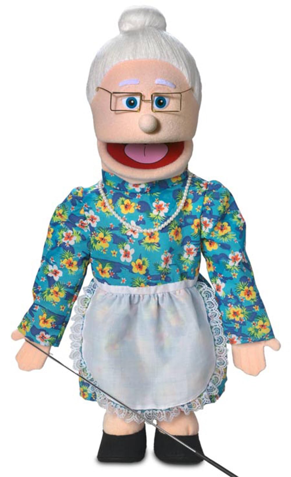 Silly Puppets 25-inch Granny puppet, front view, ready for stage storytelling