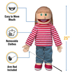 Silly Puppets arm control rod included enables precise hand movement during performances