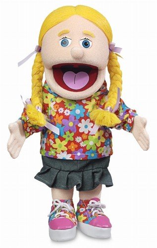 Silly Puppets Cindy Peach Girl hand puppet with movable mouth for storytelling