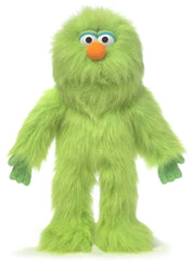 Silly Puppets Green Monster puppet front view, inviting imaginative play