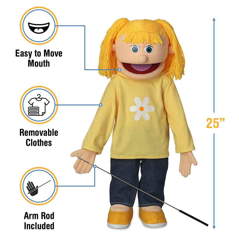 Silly Puppets Katie Peach Girl arm control rod for easy manipulation