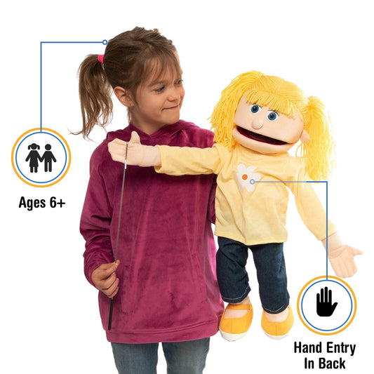 Silly Puppets Katie Peach Girl mouth movement enabling lifelike lip sync