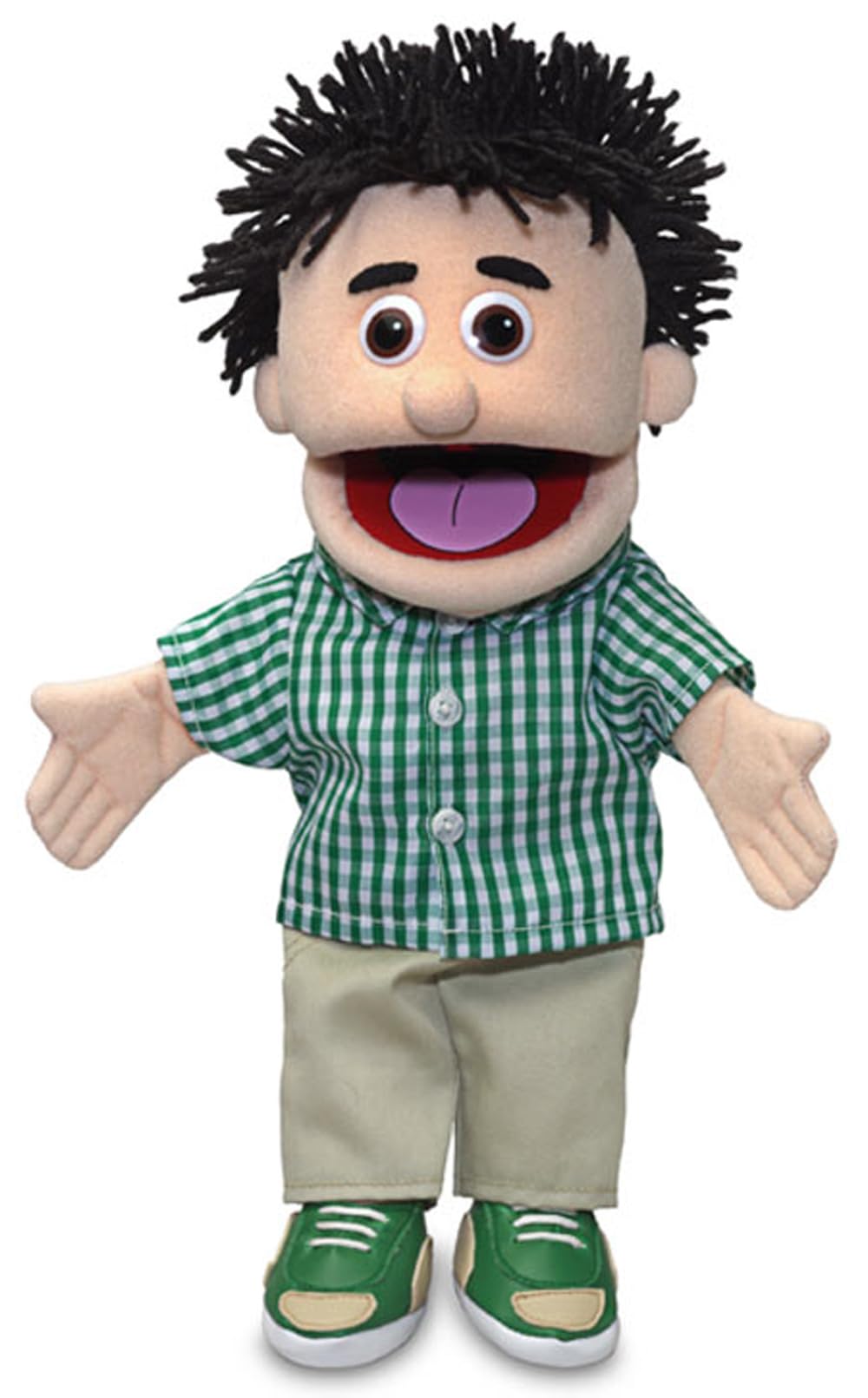 Silly Puppets Kenny Peach Boy hand puppet front view inspires imaginative play