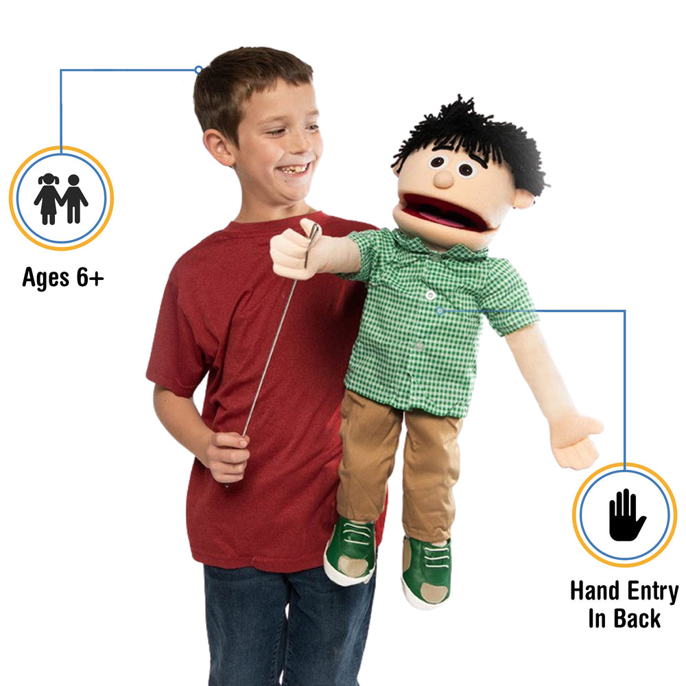 Silly Puppets Kenny Peach Boy with movable mouth for expressive shows