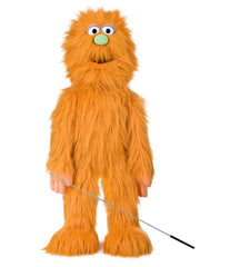 Silly Puppets orange monster puppet front view for stage performances and engaging storytelling.