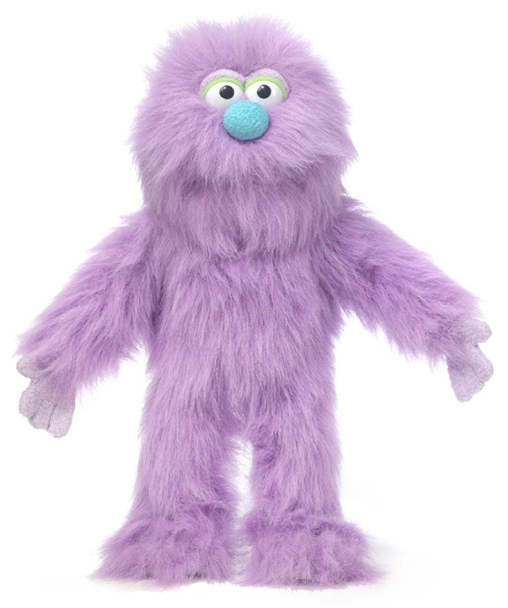 Silly Puppets Purple Monster hand puppet, 14-inch tall, with friendly furry features