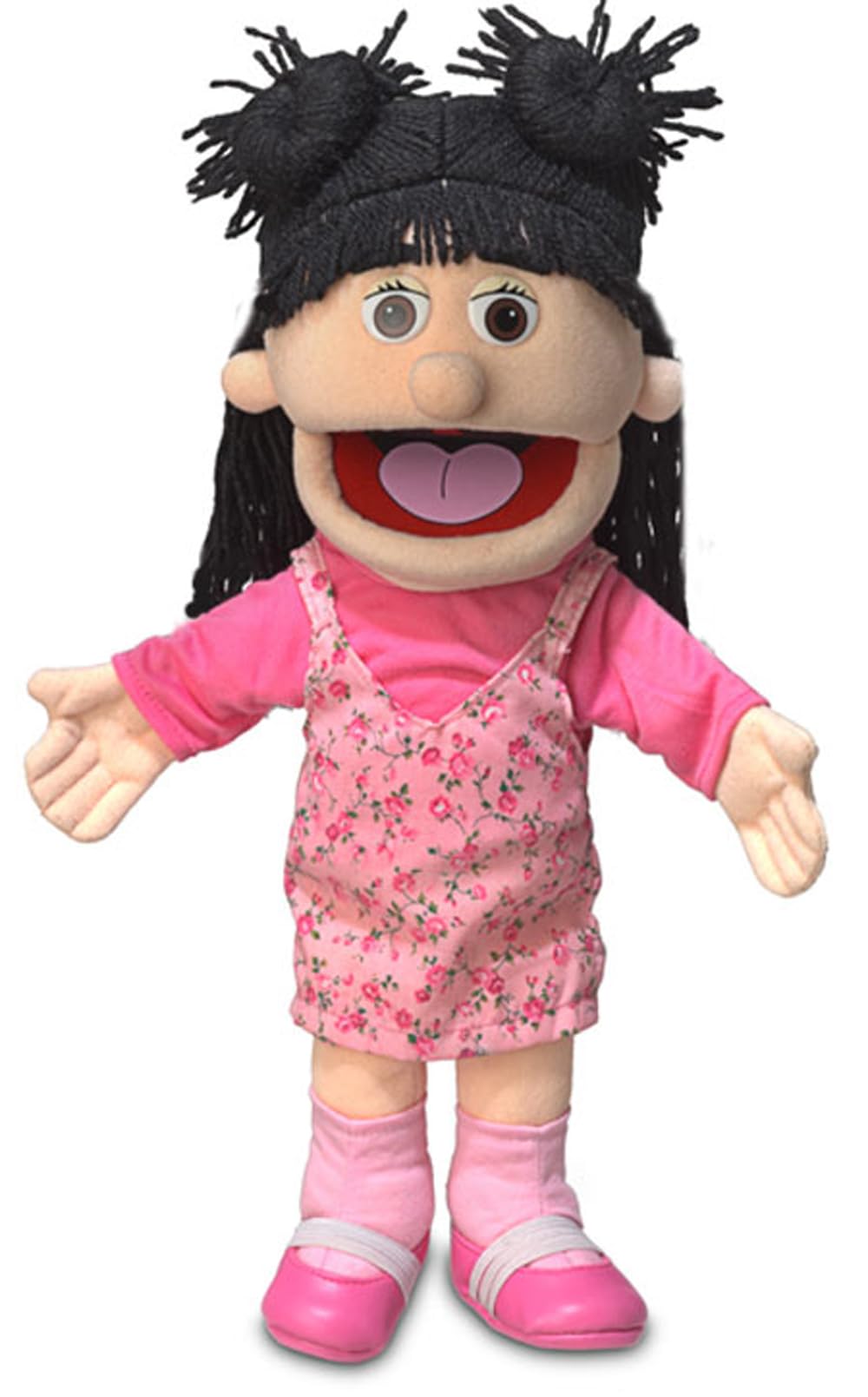 Silly Puppets Susie Peach Girl hand puppet with expressive mouth movement for storytelling.