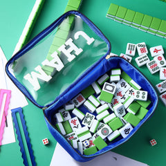 SilTriangle mahjong tile bag travel-ready for easy packing in suitcases.