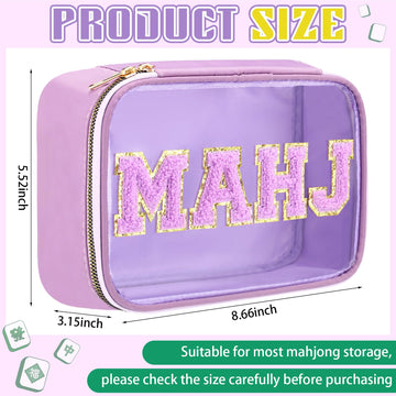 SilTriangle purple-letter Mahjong bag showcases tiles with a stylish display.