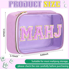 SilTriangle purple-letter Mahjong bag showcases tiles with a stylish display.
