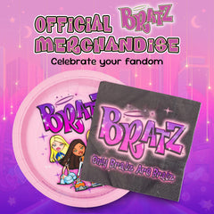 Purple Bratz napkins with branding for a coordinated party look.