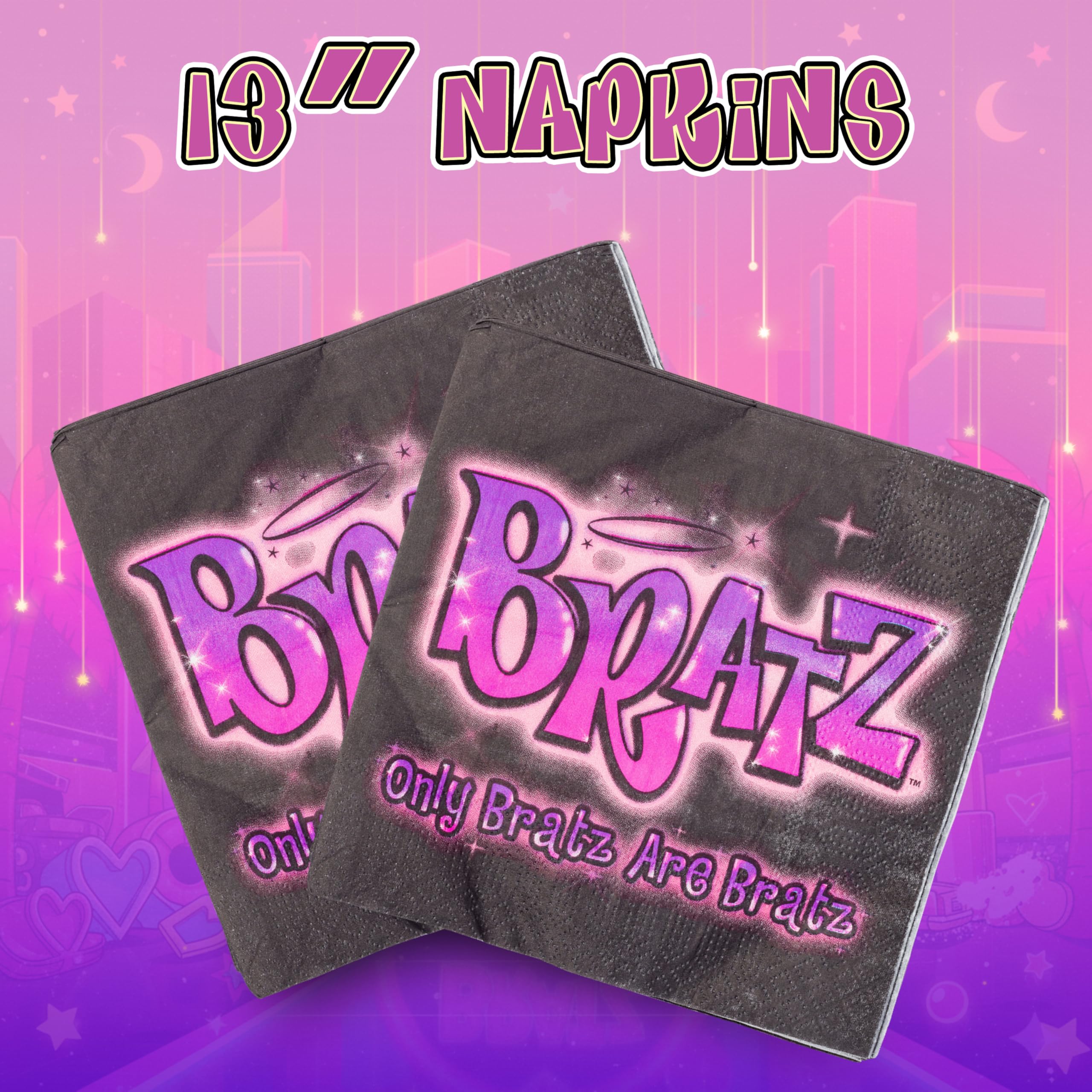 Plate graphic featuring the Bratz squad for fan-friendly décor.