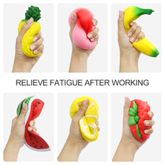 SILVIA Banana Squishy: large slow-rise banana for tactile exercise and mood boost.