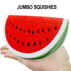 SILVIA Watermelon Squishy: jumbo fruit toy for relaxation and creative breaks.