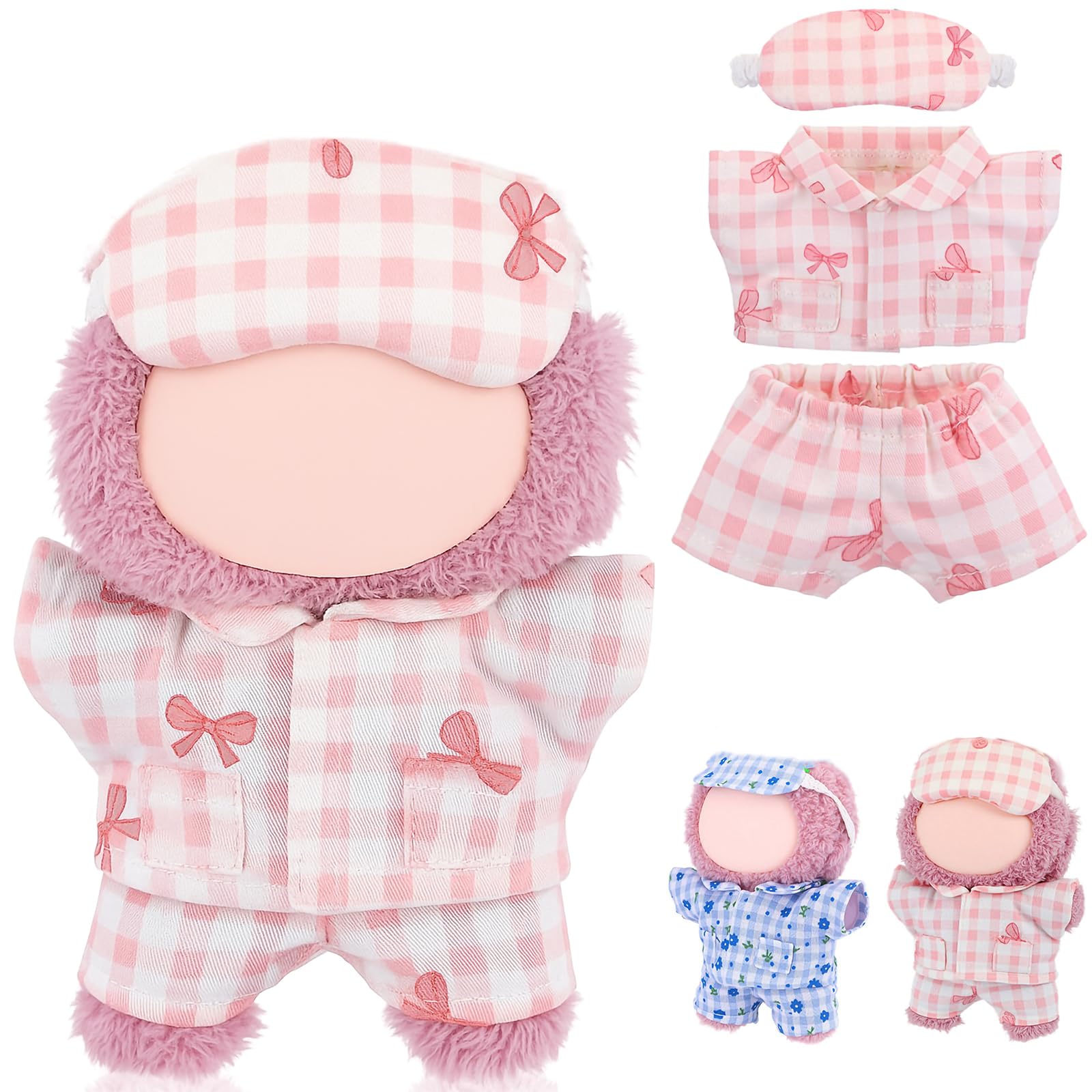 Simgoing 17cm doll pajama top pink bow for cozy bedtime dressing