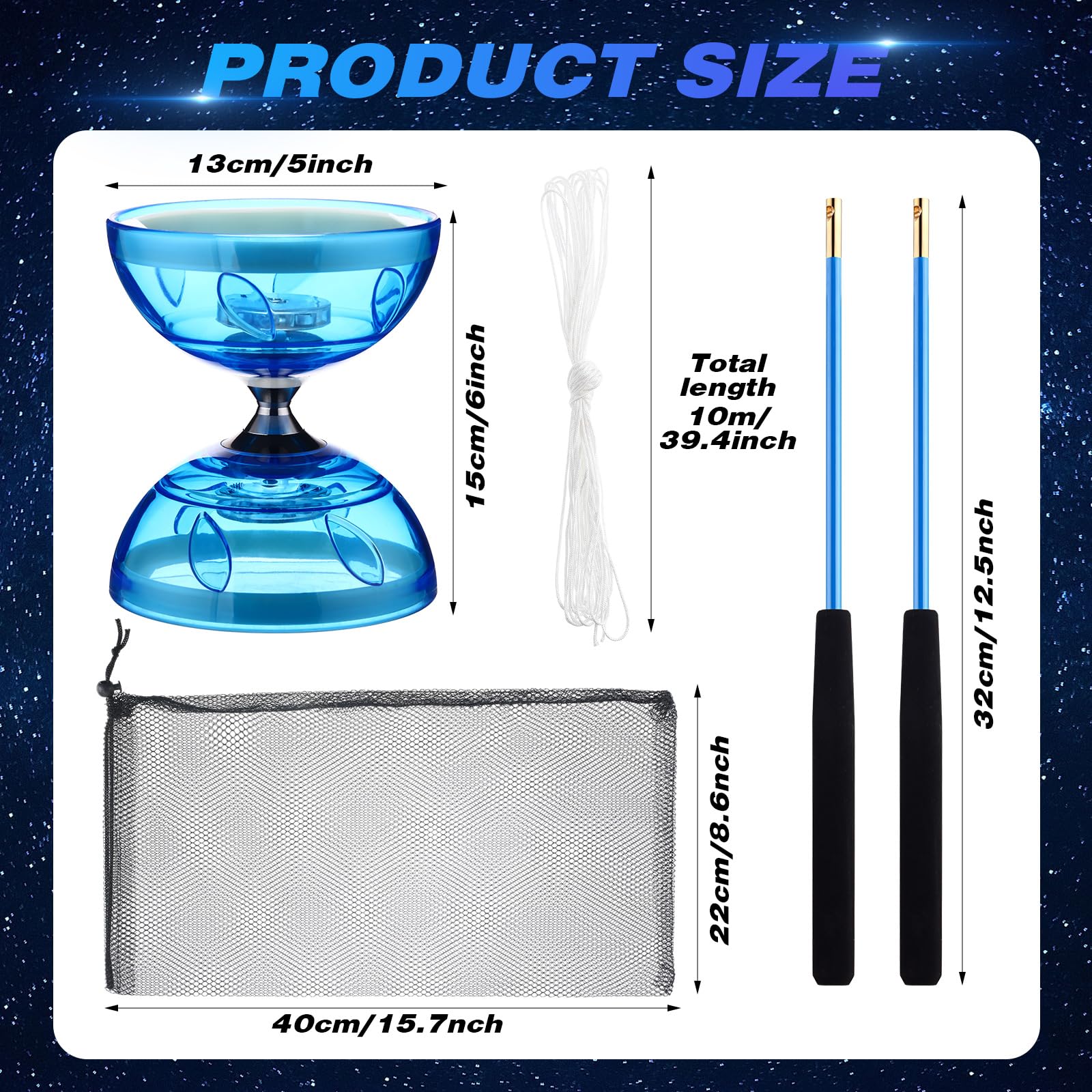 Simgoing diabolo sticks with foam grip for comfortable control.