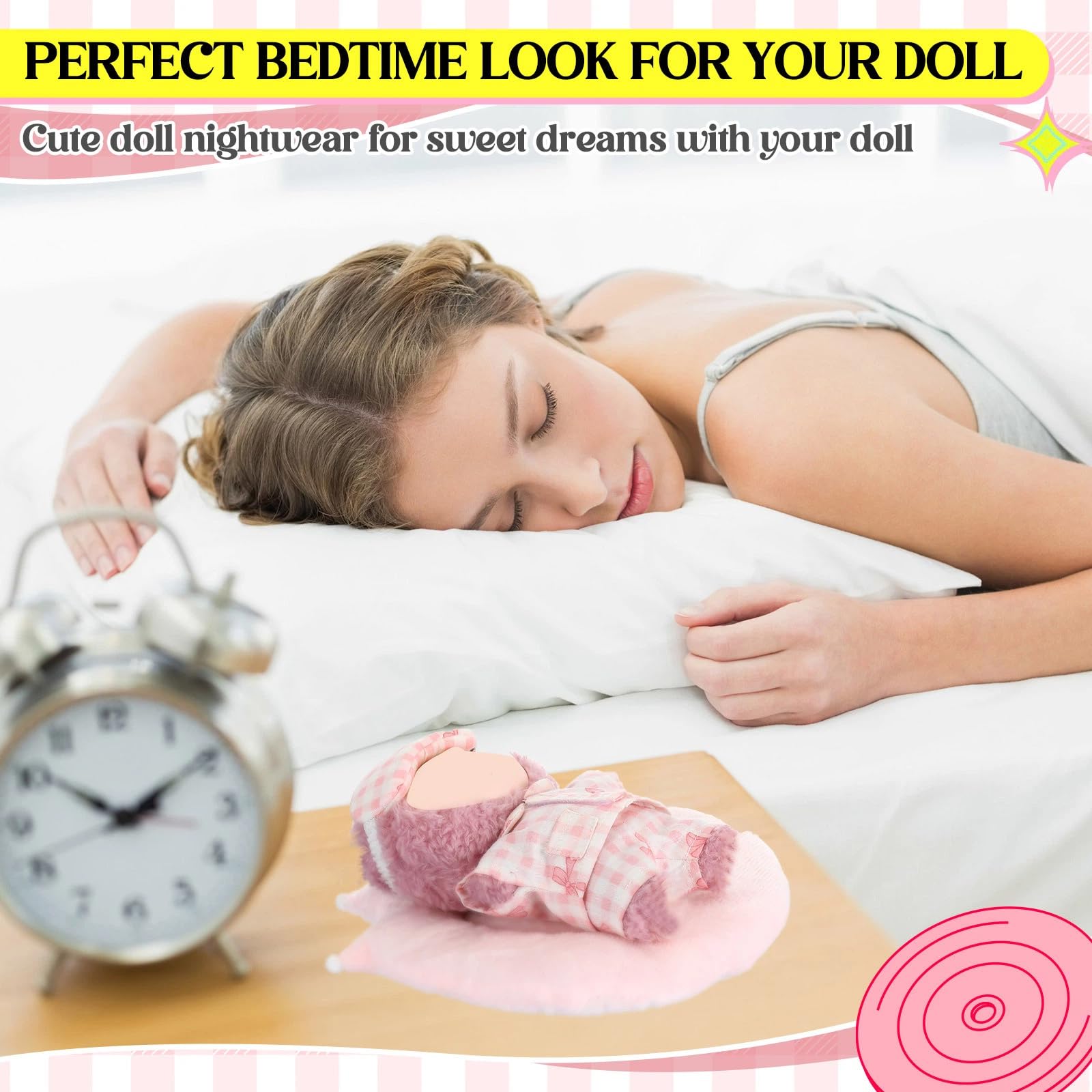 Simgoing doll bedtime scene featuring Simgoing pajamas