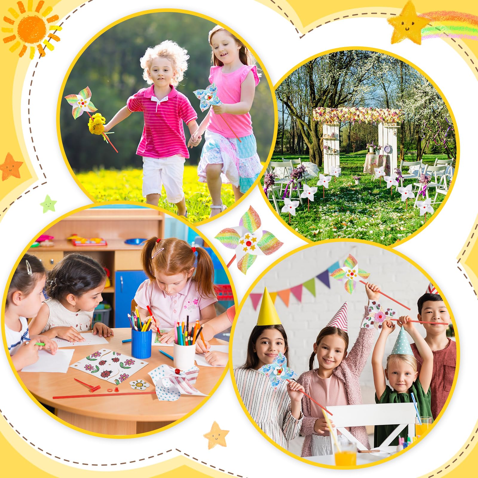 Simgoing outdoor decor pinwheels add color and movement to gardens and patios.