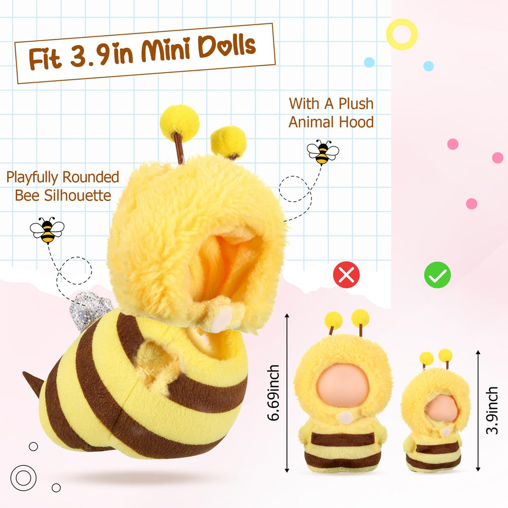 Simgoing plush-bee-doll-outfit highlights soft texture and durability.
