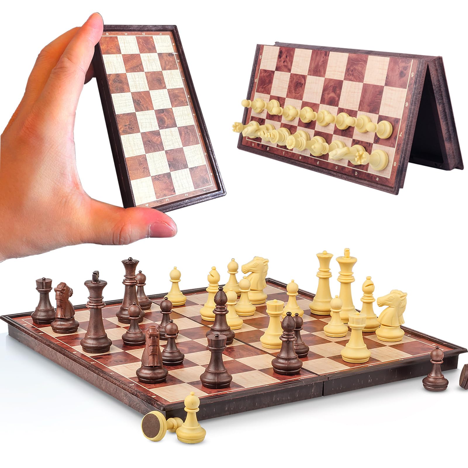 SIMPLEWIN magnetic travel chess board for on-the-go play